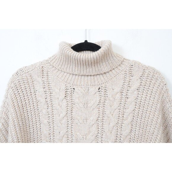 Worthington PLUS XXL Cable Knit Turtleneck Oversized Pullover Sweater Preppy NWT - Picture 4 of 9